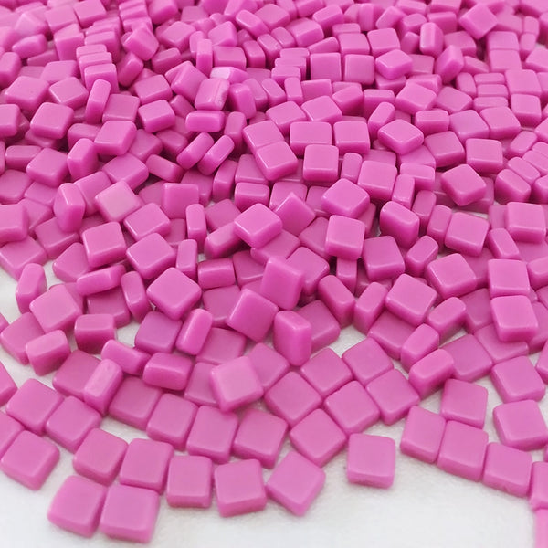 Resin mosaic tiles, 5x5 mm, Thickness 3mm, Opaque, Sacket Pink