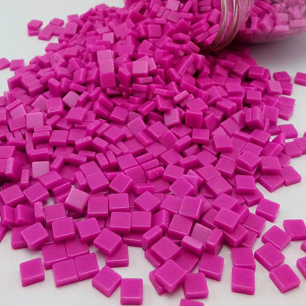 Resin mosaic tiles, 5x5 mm, Opaque 262 Phlox Pink