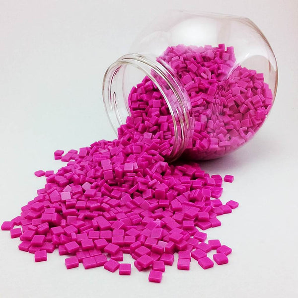 Resin mosaic tiles, 5x5 mm, Opaque 262 Phlox Pink