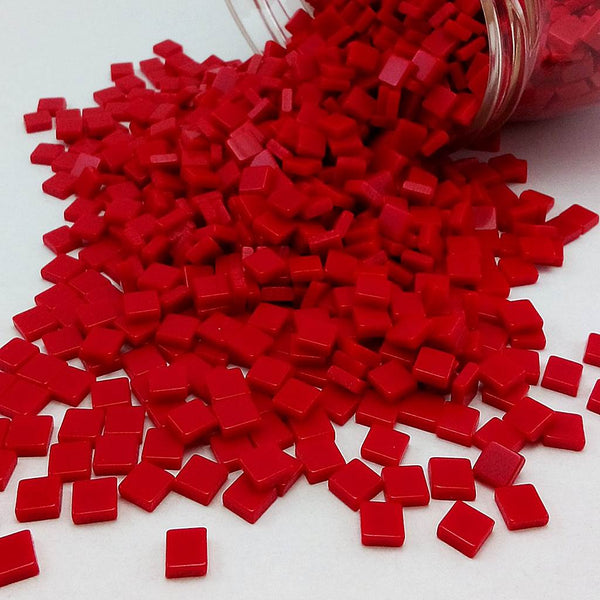 Resin mosaic tiles, 5x5 mm, Opaque 317 Scarlet