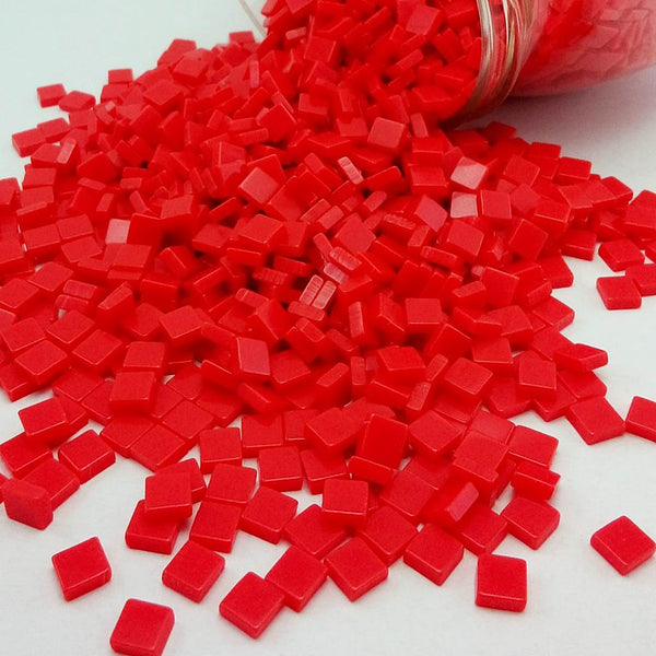 Resin mosaic tiles, 5x5 mm, Opaque 359 Tiger Lily