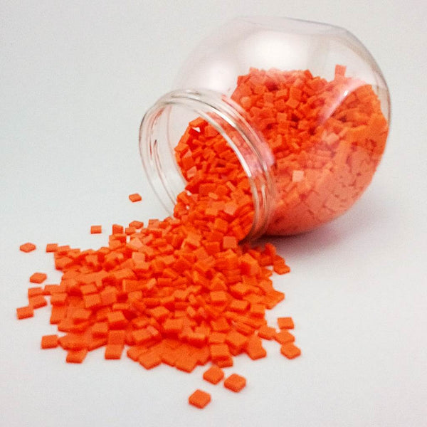 Resin mosaic tiles, 5x5 mm, Opaque 363 Flame Orange