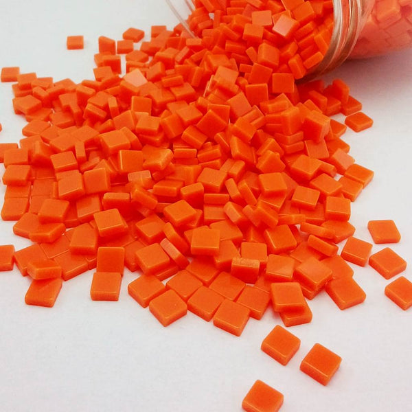 Resin mosaic tiles, 5x5 mm, Opaque 363 Flame Orange