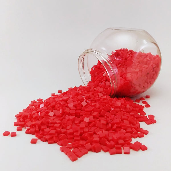 Resin mosaic tiles, 5x5 mm, Opaque 379 Mandarin Red