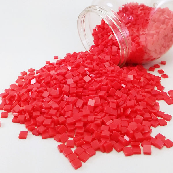 Resin mosaic tiles, 5x5 mm, Opaque 379 Mandarin Red