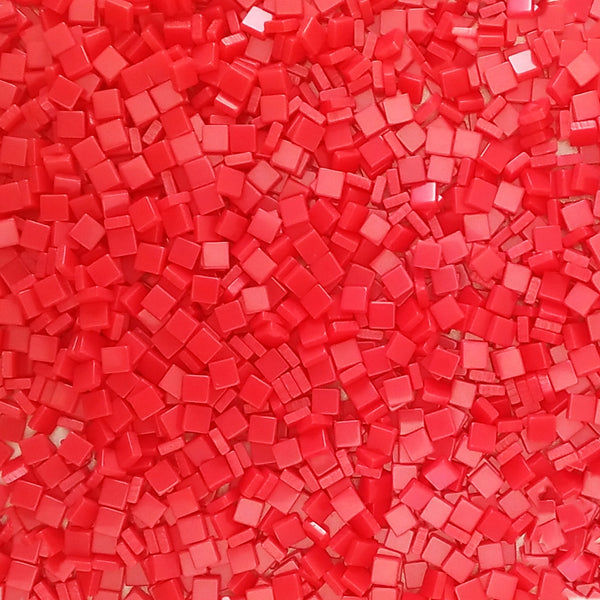 Resin mosaic tiles, 5x5 mm, Opaque 379 Mandarin Red