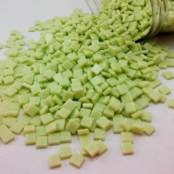 Resin mosaic tiles, 5x5 mm, Opaque 410 White Jade