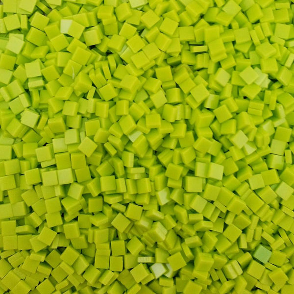 Resin mosaic tiles, 5x5 mm, Opaque 414 Limeade