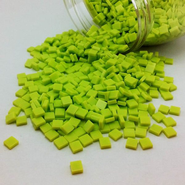 Resin mosaic tiles, 5x5 mm, Opaque 414 Limeade