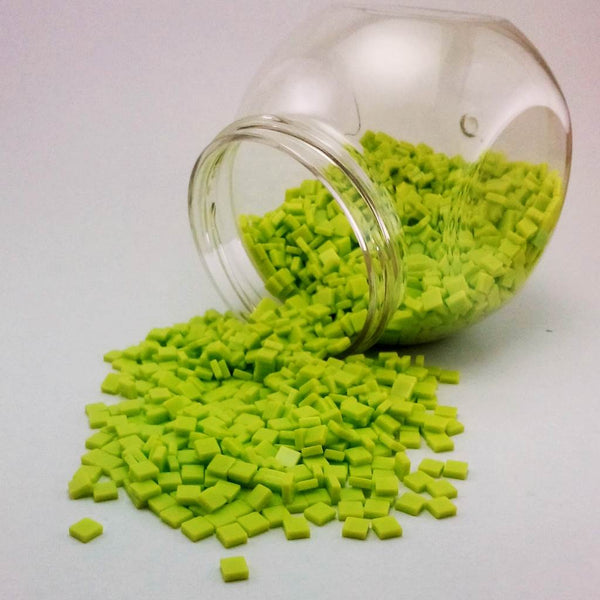 Resin mosaic tiles, 5x5 mm, Opaque 414 Limeade
