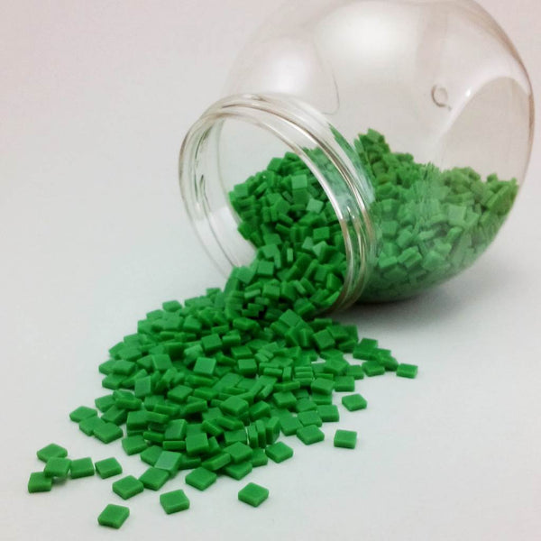 Resin mosaic tiles, 5x5 mm, Opaque 461 Fern Green