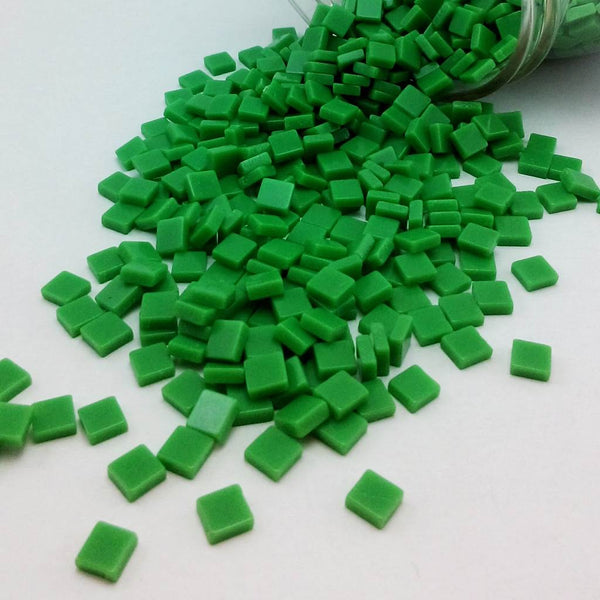 Resin mosaic tiles, 5x5 mm, Opaque 461 Fern Green