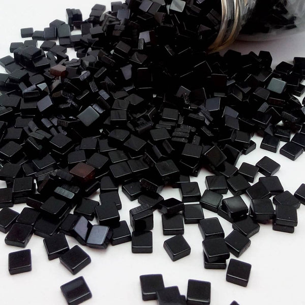 Resin mosaic tiles, 5x5 mm, Opaque 906 Black