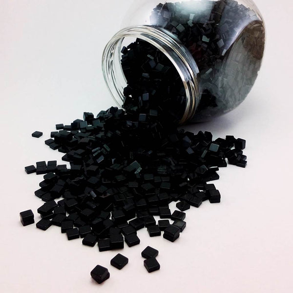 Resin mosaic tiles, 5x5 mm, Opaque 906 Black