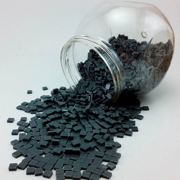 Resin mosaic tiles, 5x5 mm, Opaque 957 Smoke Pearl