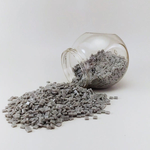 Resin mosaic tiles, 5x5 mm, Opaque 962 Ash