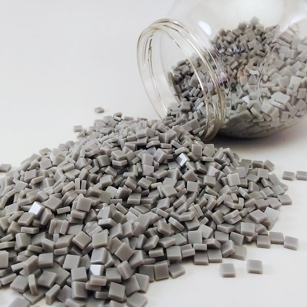 Resin mosaic tiles, 5x5 mm, Opaque 962 Ash