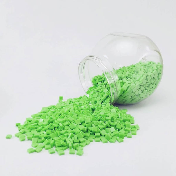 Resin mosaic tiles, 5x5 mm, Opaque Frog Green