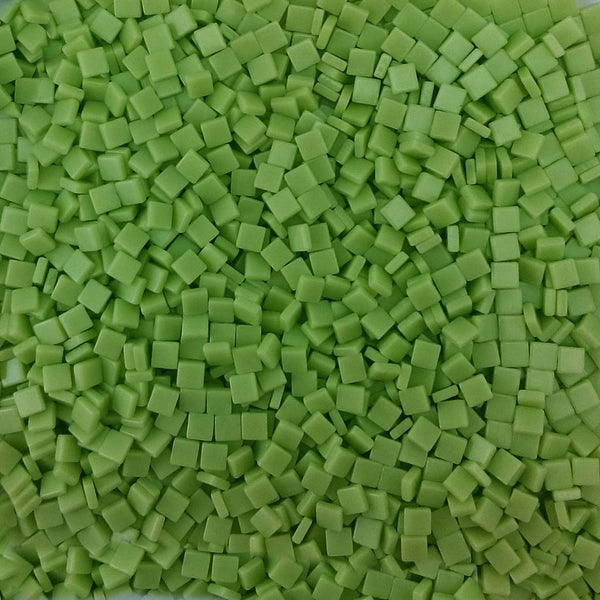 Resin mosaic tiles, 5x5 mm, Opaque Frog Green