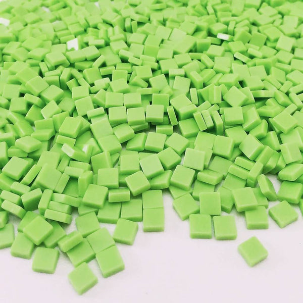 Resin mosaic tiles, 5x5 mm, Opaque Frog Green
