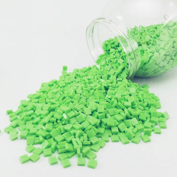Resin mosaic tiles, 5x5 mm, Opaque Frog Green