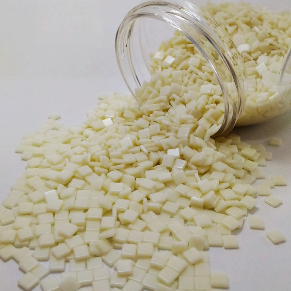 Resin mosaic tiles, 5x5 mm, Thickness 1.5mm, Opaque, Off White