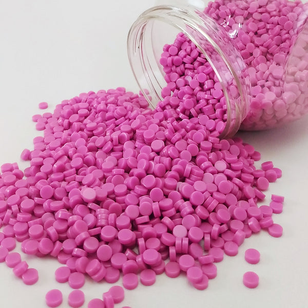 Resin mosaic tiles, Round 5 mm, Opaque Sacket Pink