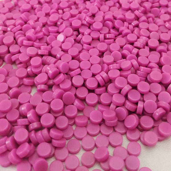 Resin mosaic tiles, Round 5 mm, Opaque Sacket Pink