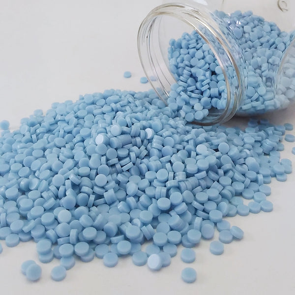 Resin mosaic tiles, Round 5 mm, Opaque Ethereal Blue