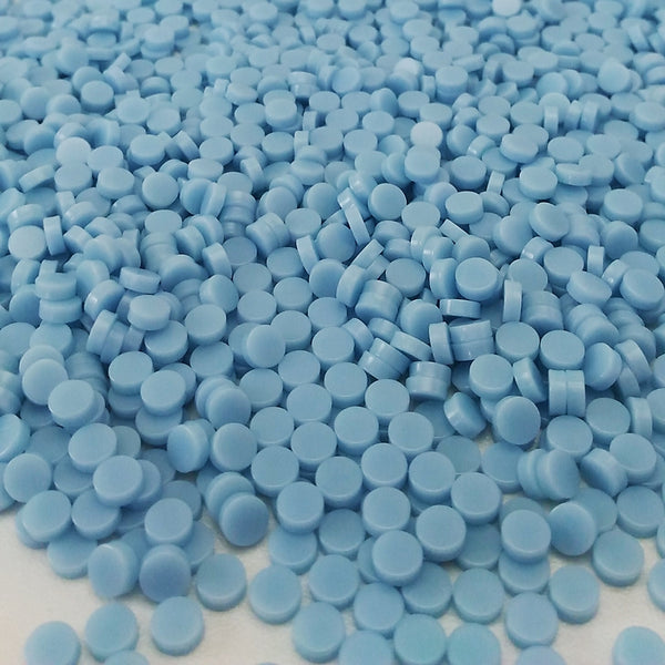 Resin mosaic tiles, Round 5 mm, Opaque Ethereal Blue