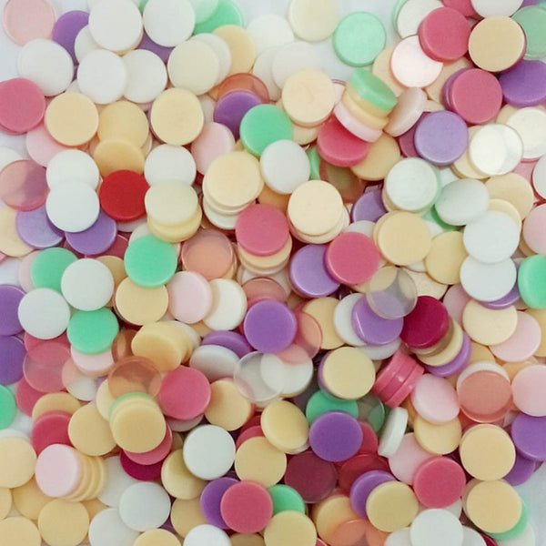Resin mosaic tiles, Round 10 mm, Pastel mixes