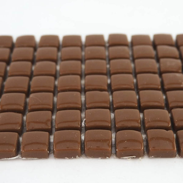 Porcelain mosaic tiles, 12mm, Cocoa Brown