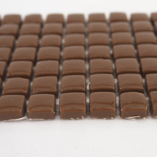 Porcelain mosaic tiles, 12mm, Cocoa Brown