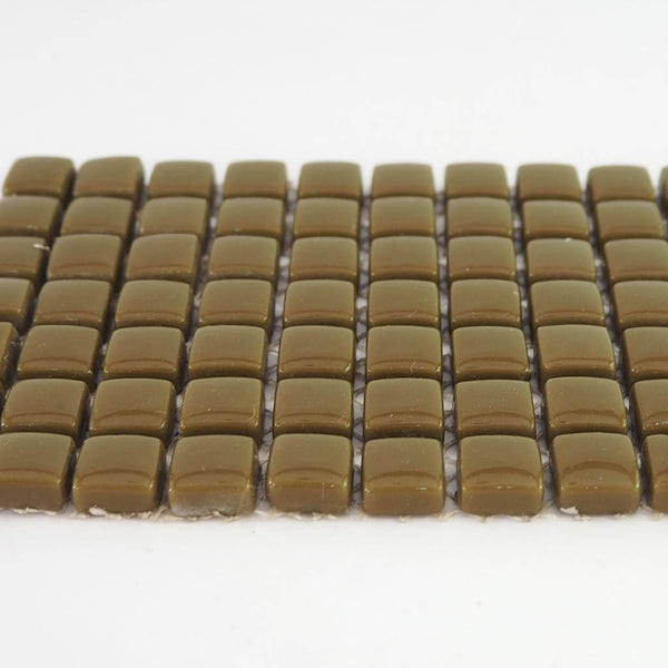 Porcelain mosaic tiles, 12mm, Olive