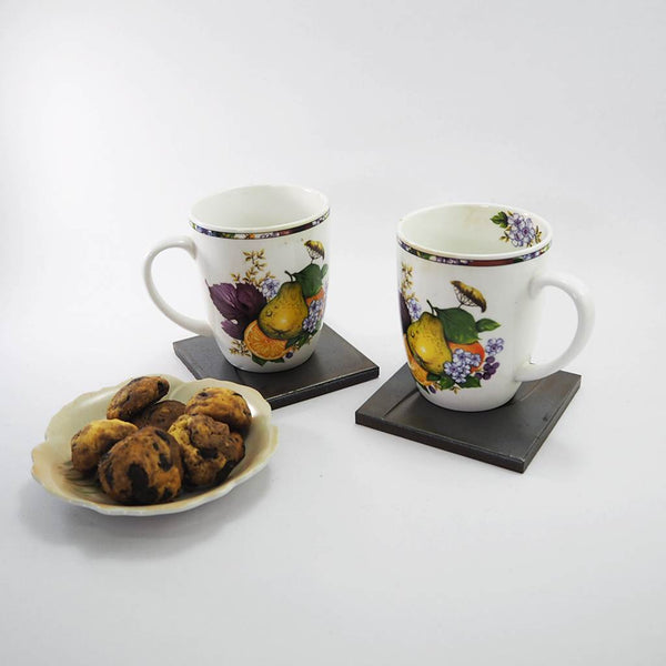 Mosaic porcelain coaster -Wren