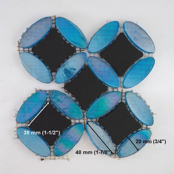 Decorative Porcelain glazed + Iridescent glass mosaic tiles