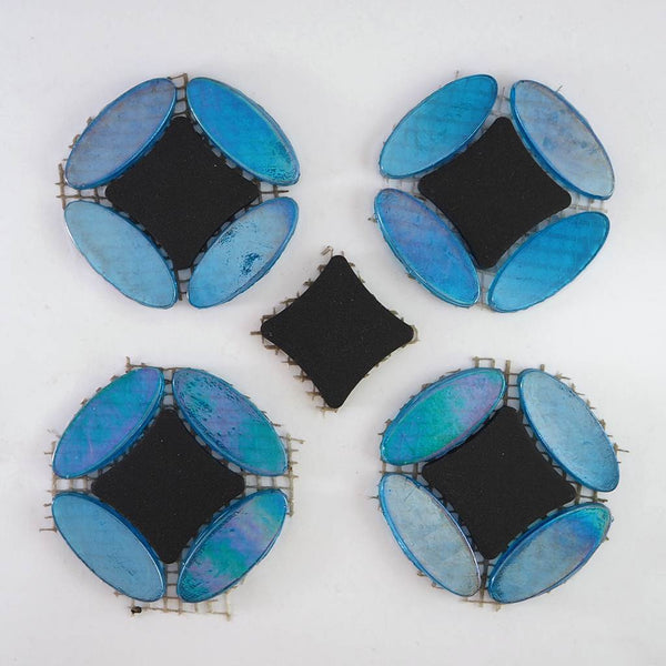 Decorative Porcelain glazed + Iridescent glass mosaic tiles