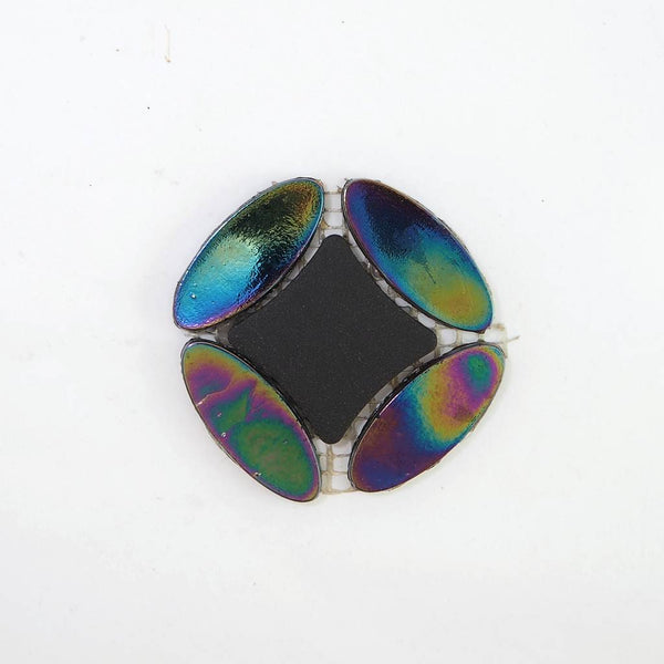 Decorative Porcelain glazed + Iridescent glass mosaic tiles