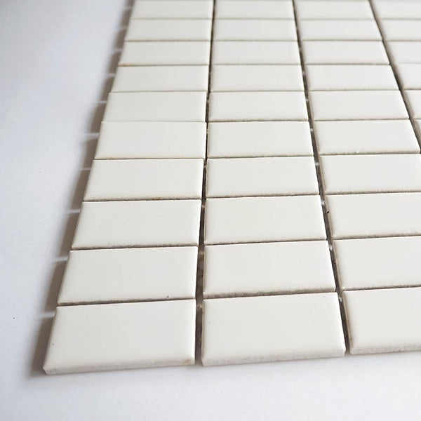 Porcelain mosaic tiles, 23x48 mm, White