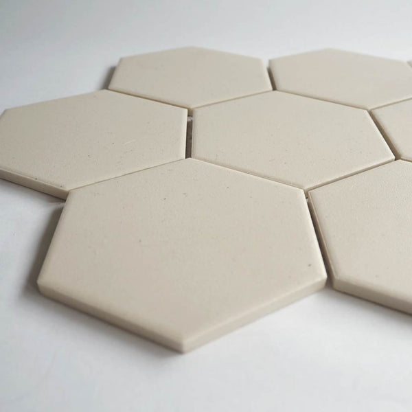 Porcelain matt mosaic tiles, 95x110 mm, Hexagon, Beige