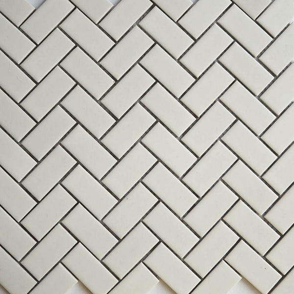 Porcelain mosaic tiles, 23x48 mm, White