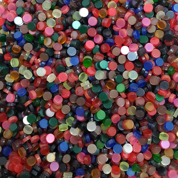 Resin mosaic tiles, Round 5 mm, Glossy Party mixes