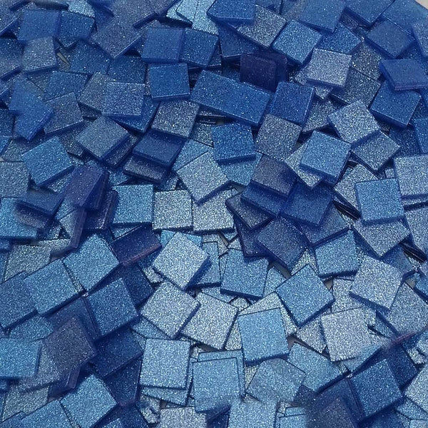 Resin mosaic tiles, 10x10 mm, Sparkle 775 Brillint Blue