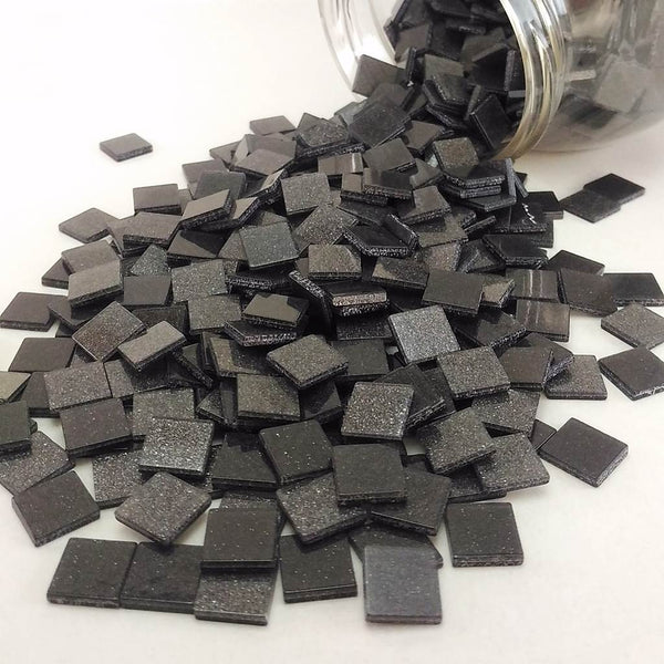 Resin mosaic tiles, 10x10 mm, Sparkle 957 Smoke Pearl