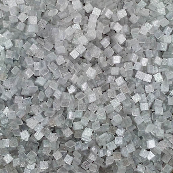 Resin mosaic tiles, 5x5 mm, Sparkle 010 White
