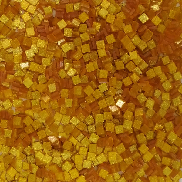 Resin mosaic tiles, 5x5 mm, Sparkle 127 Honey Gold