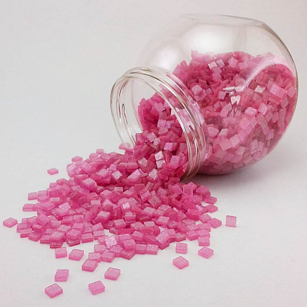 Resin mosaic tiles, 5x5 mm, Sparkle 216 Sacket Pink