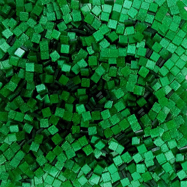 Resin mosaic tiles, 5x5 mm, Sparkle 462 Viridis Green