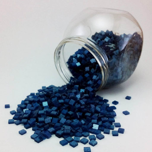 Resin mosaic tiles, 5x5 mm, Sparkle 542 Sapphire