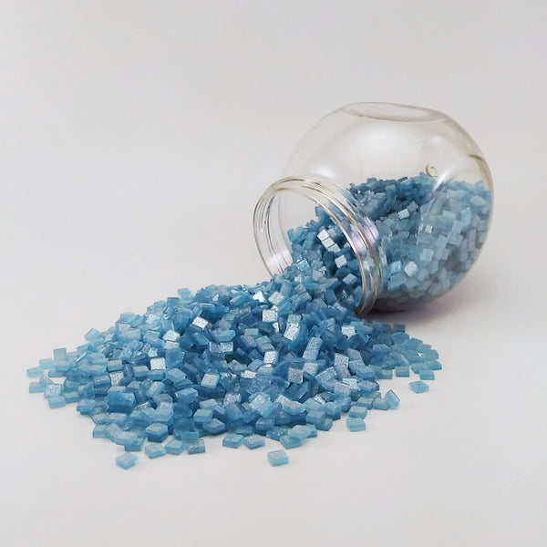 Resin mosaic tiles, 5x5 mm, Sparkle 573 Ethereal Blue